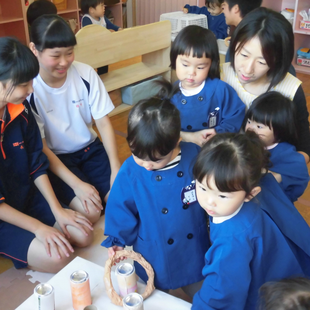 日比崎中学校3年1組のお兄ちゃん・お姉ちゃんが保育園に遊びに来てくれました(*^^)v 
