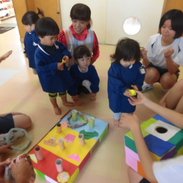 日比崎中学校3年1組のお兄ちゃん・お姉ちゃんが保育園に遊びに来てくれました(*^^)v 