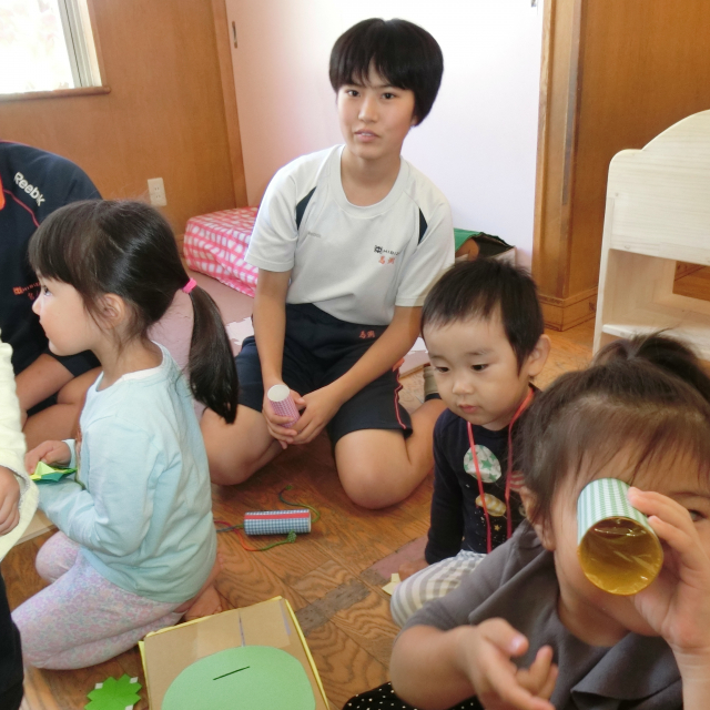 日比崎中学校３年２組のお兄ちゃん・お姉ちゃんが保育園に遊びに来てくれたよ(^.^)/~~~ 
