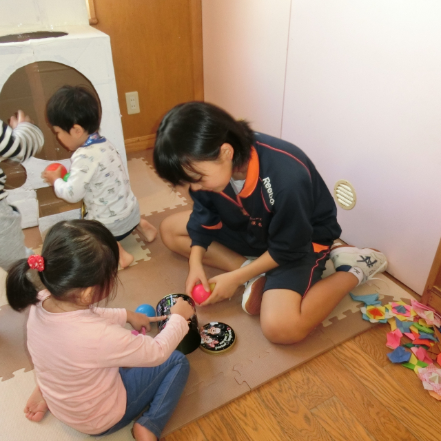 日比崎中学校３年３組のお兄ちゃん・お姉ちゃんが保育園に遊びに来てくれたよ~(^_^)/~  