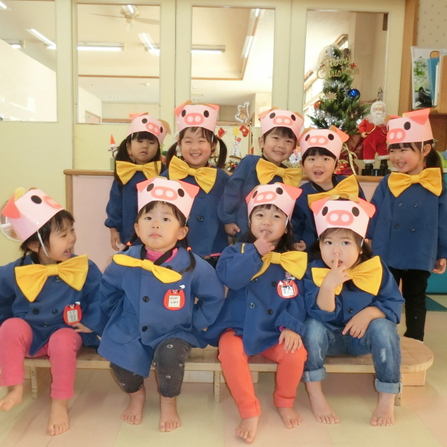 保育園内での発表会リハーサルの様子(^_^)/~