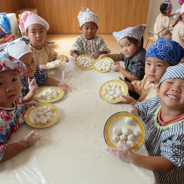 ＊　３歳児　お料理教室　お月見団子②　＊