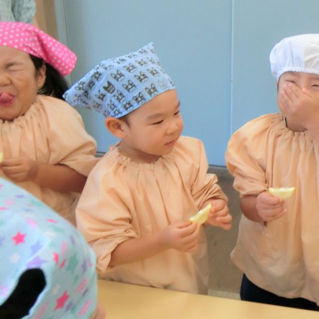 ＊　３歳児　お料理教室(門田保育園)　＊