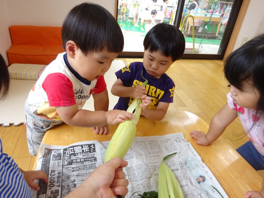 朝一番
みんなで、皮を剥いて・・・