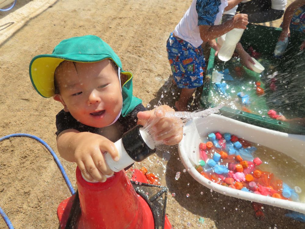 水の感触💦