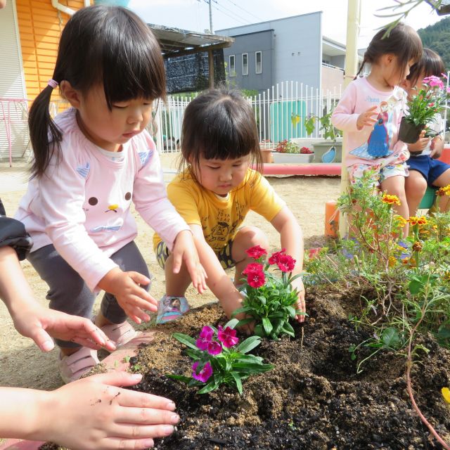 2歳児さん・・花🌼植えしたよ～(･∀･)ｖ