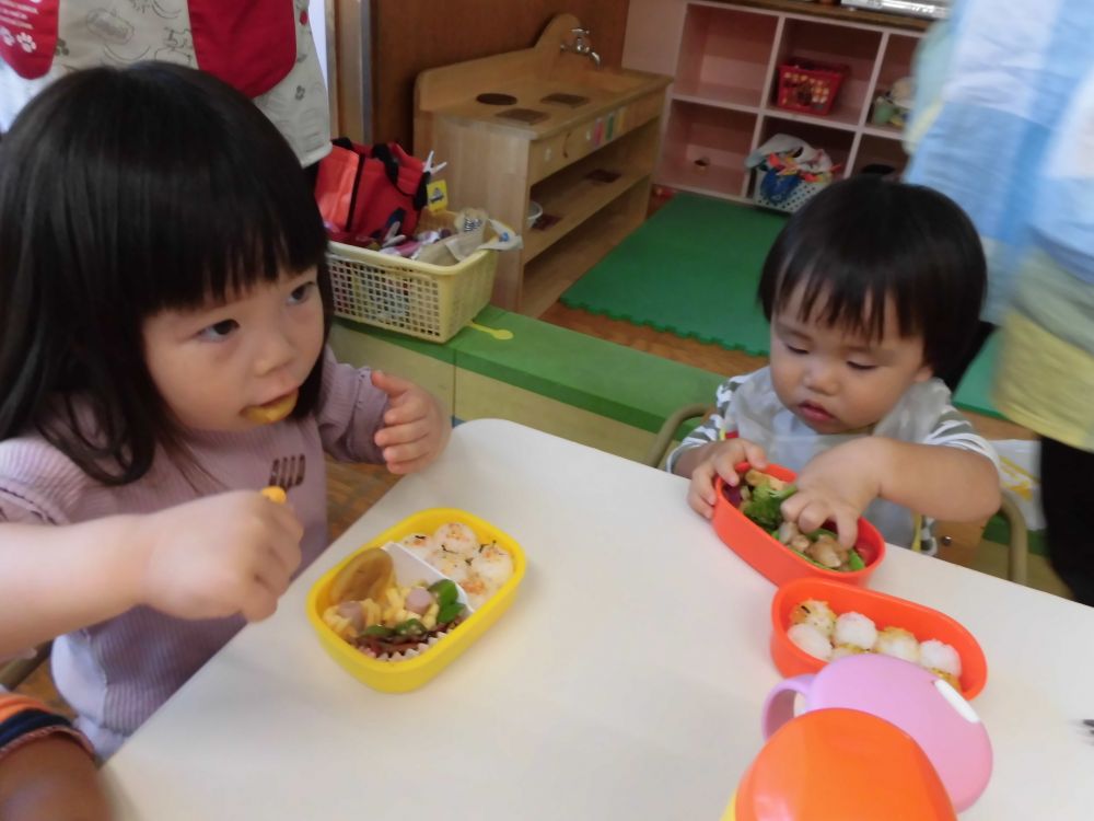 お母さんのお弁当🍱・・美味しいね～(o^^o)