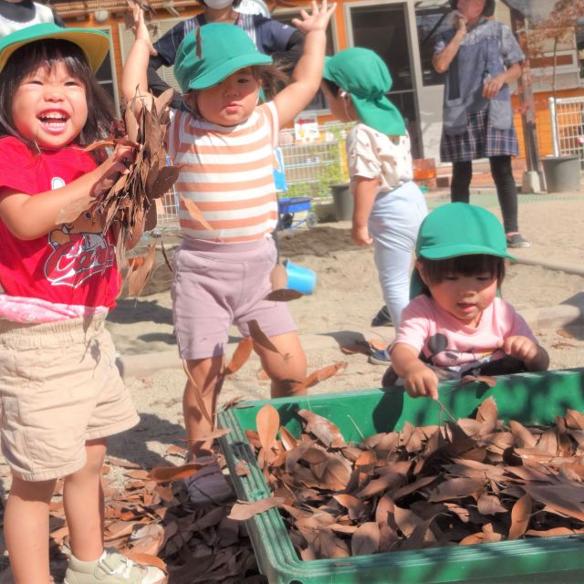 ＊　1歳児　秋の自然物に触れて　＊