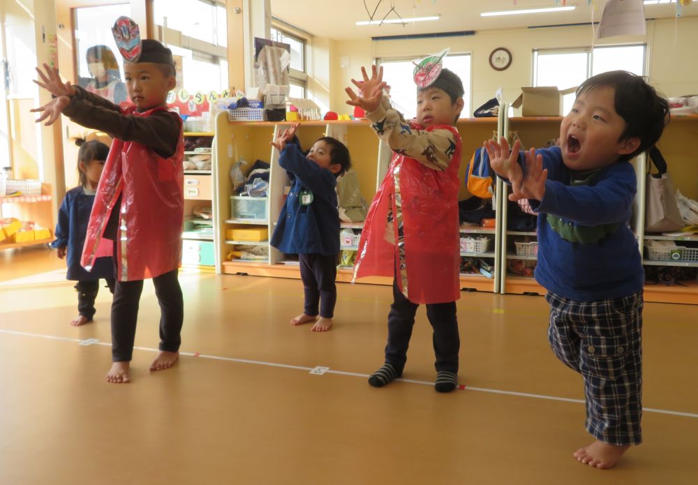 リス組の男の子は、かっこいいポーズが決まってる。
思わず、他のクラスのお友だちも
　　　踊り出しちゃう✨
