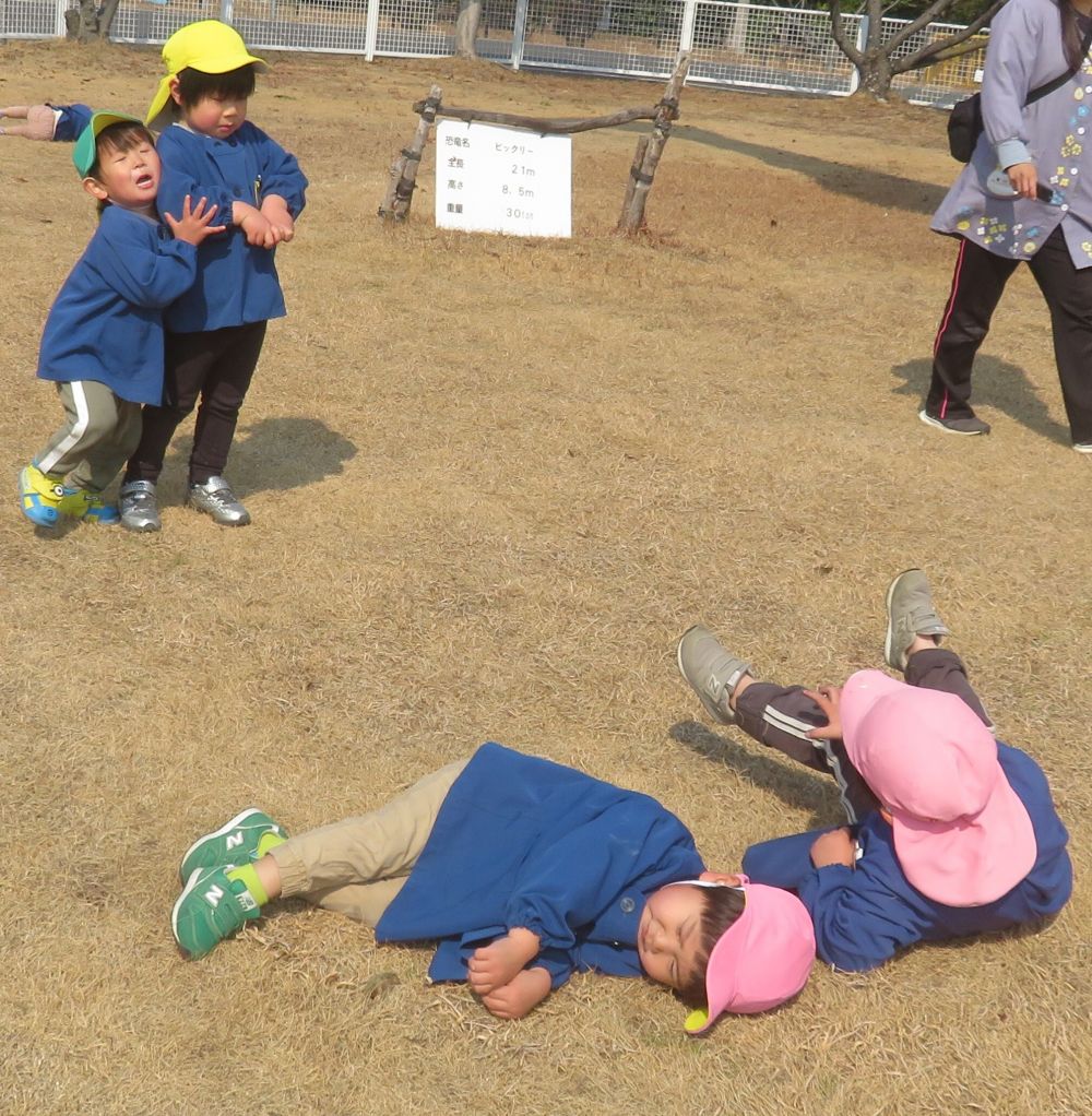 恐竜ごっこ🦕🦖
手の感じ、歩き方もそっくり✨