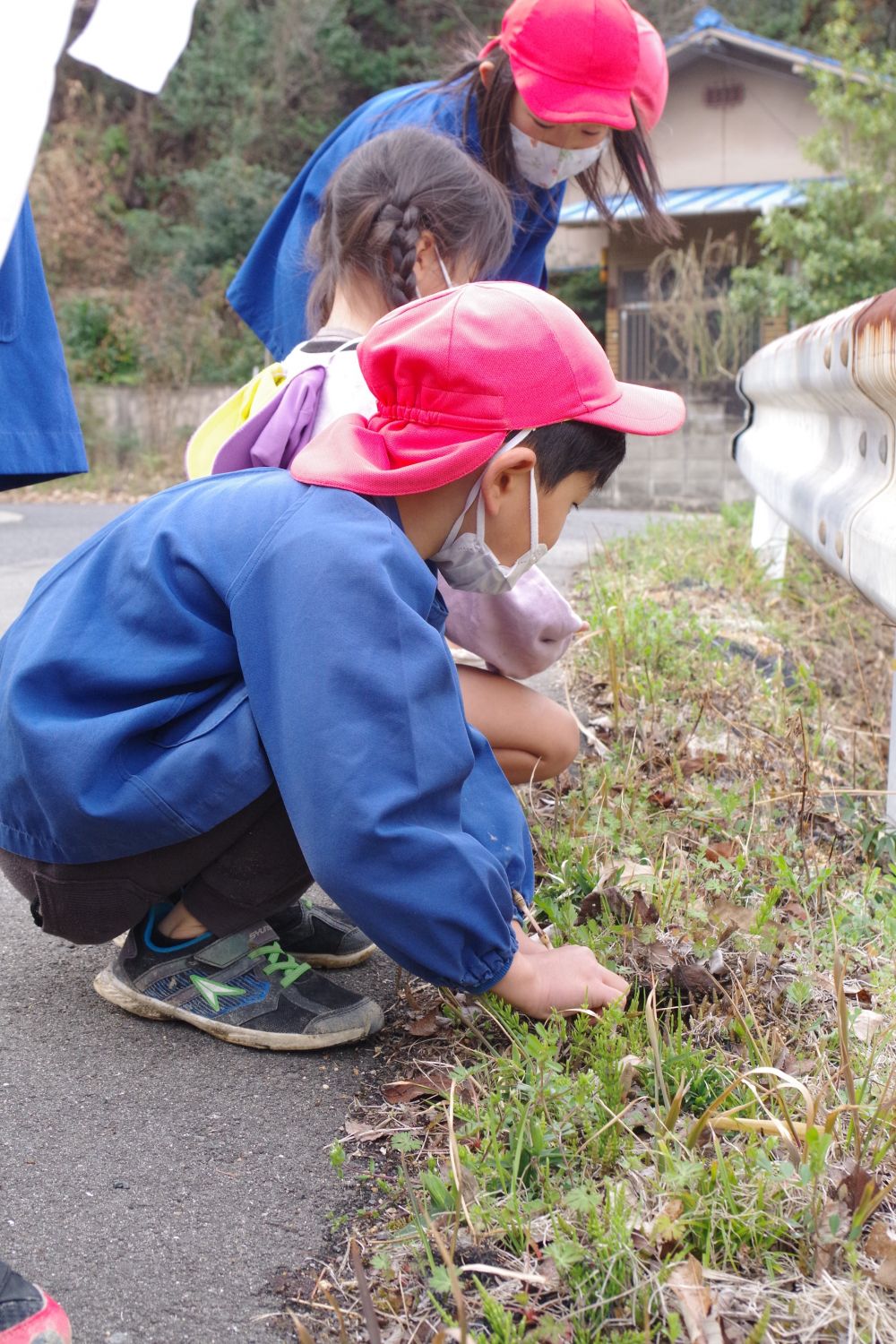 
公園に到着して早速つくし探し！

目を凝らして探していくと・・・

「あ！あったよ！」