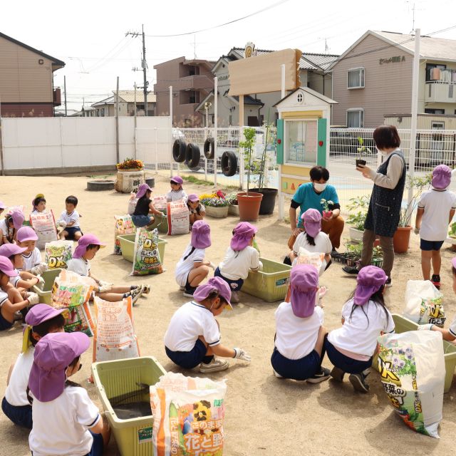 ＊　5歳児　夏野菜を植えよう！　➀　＊