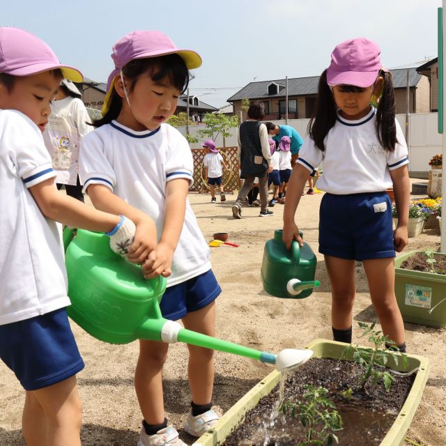 ＊　5歳児　夏野菜を植えよう！　④　＊