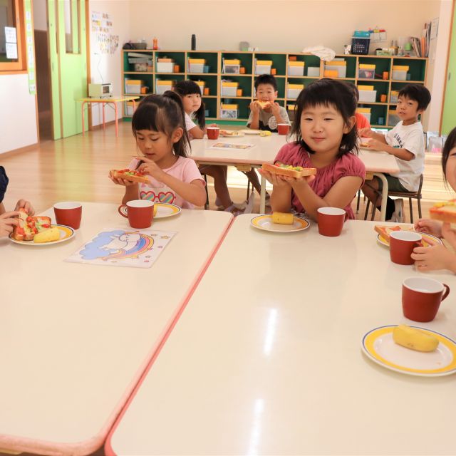 ＊　５歳児　お泊まり保育【朝ごはん】　　＊