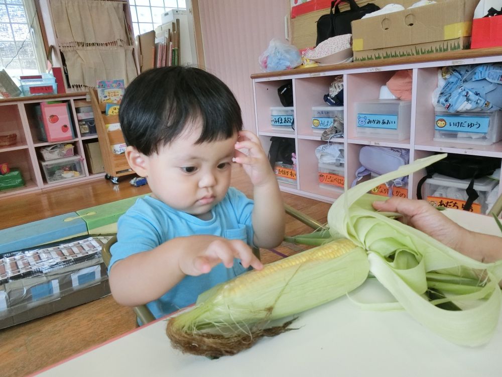 やっと見えた！！
黄色いつぶつぶが見えた♡

指で触って・・・
数を数えているみたい♪
