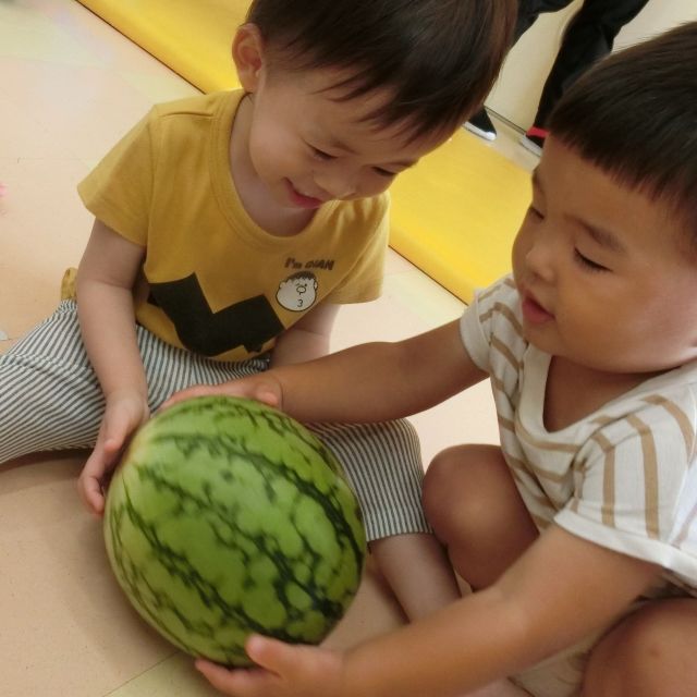 食育の日🍉すいか🍉　　～1歳児　ヒヨコ組～