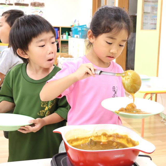＊　５歳児　園に泊まろう！　【夜ご飯②】　＊