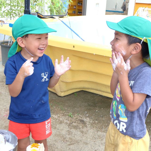 ＊　4歳児  　泡って気持ちいい♡　＊