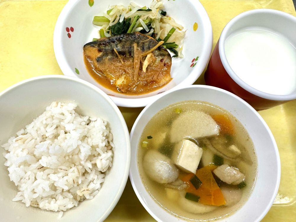 麦ご飯

さばのみそ煮

ゆで野菜

けんちん汁

牛乳