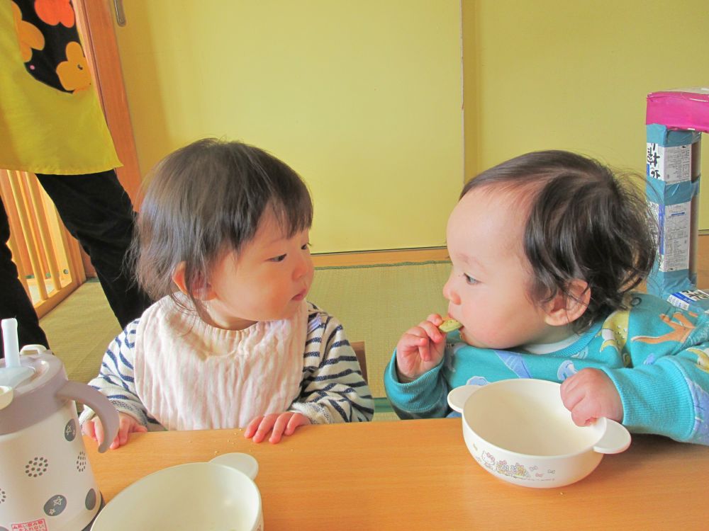 おやつももりもり食べます
「これおいしいね!」
見つめ合い、きっとそんな気持ちを確かめているのかな?
それぞれのペースで、ゆったりすごしていこうと思います
これからよろしくおねがいします♡