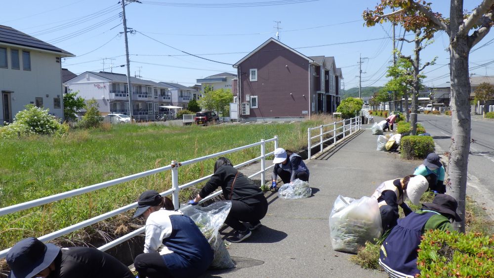 温かくなり、日差しも強くなってきている最近
雑草たちも元気に育っています
そんな雑草を、半年に一度、町内のシティークリーニングに合わせて
園の職員で草取りをします
草を取りながら・・・
「ゴールデンウイークはどこか行った??」
「サファリパークに行ったよ」
普段とは違った職員同士の話も盛り上がります