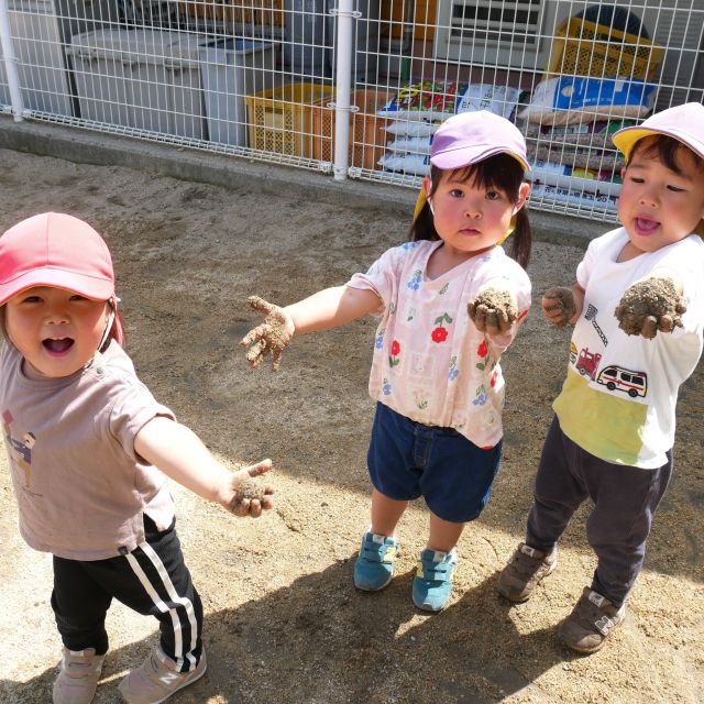 ＊　２・３歳児　泥団子作り　＊
