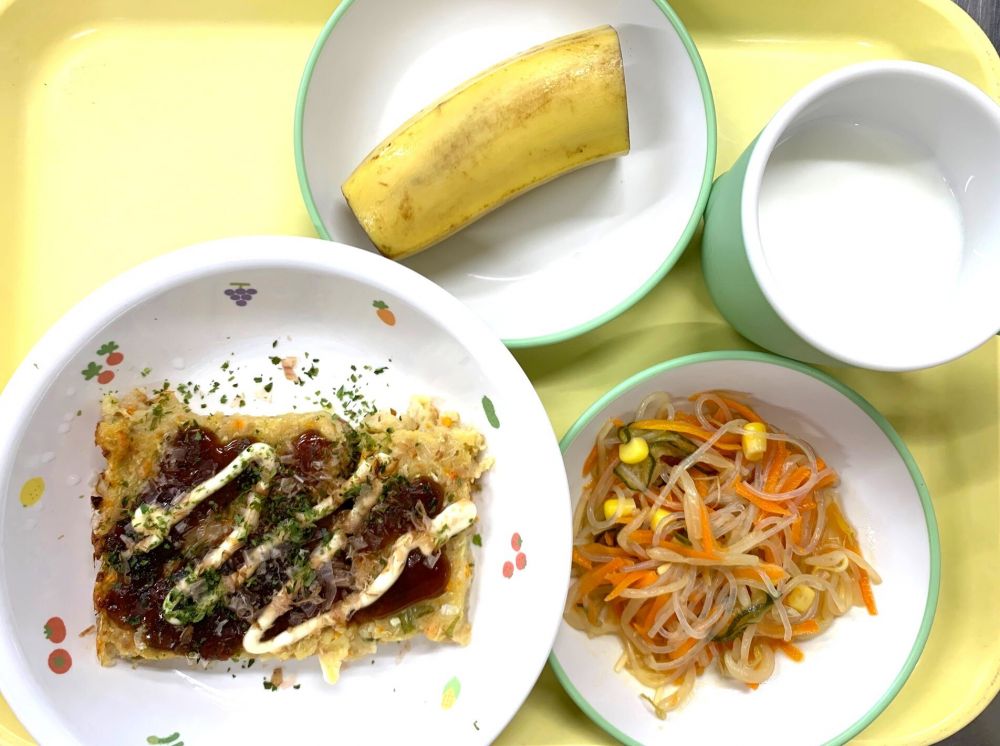 豆腐お好み焼き
春雨の酢の物
バナナ
牛乳
