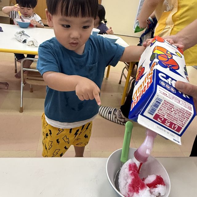 かき氷食べたよ🍧  ～2歳児  クマ組～