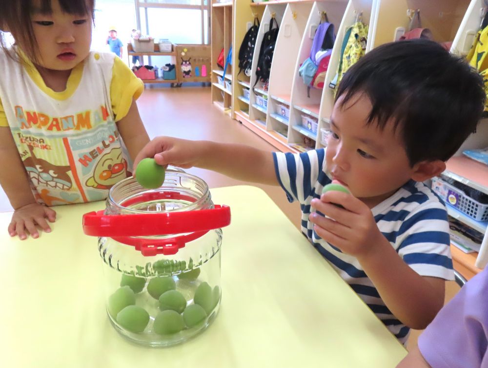 6月5日
瓶いっぱいに梅と氷砂糖を交互にいれて・・・