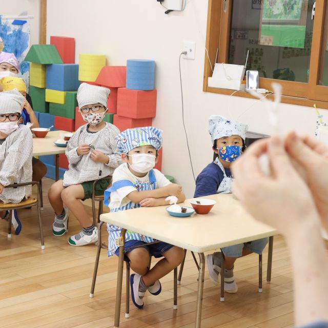 ＊　４歳児　クッキング「おはぎ」　①　＊