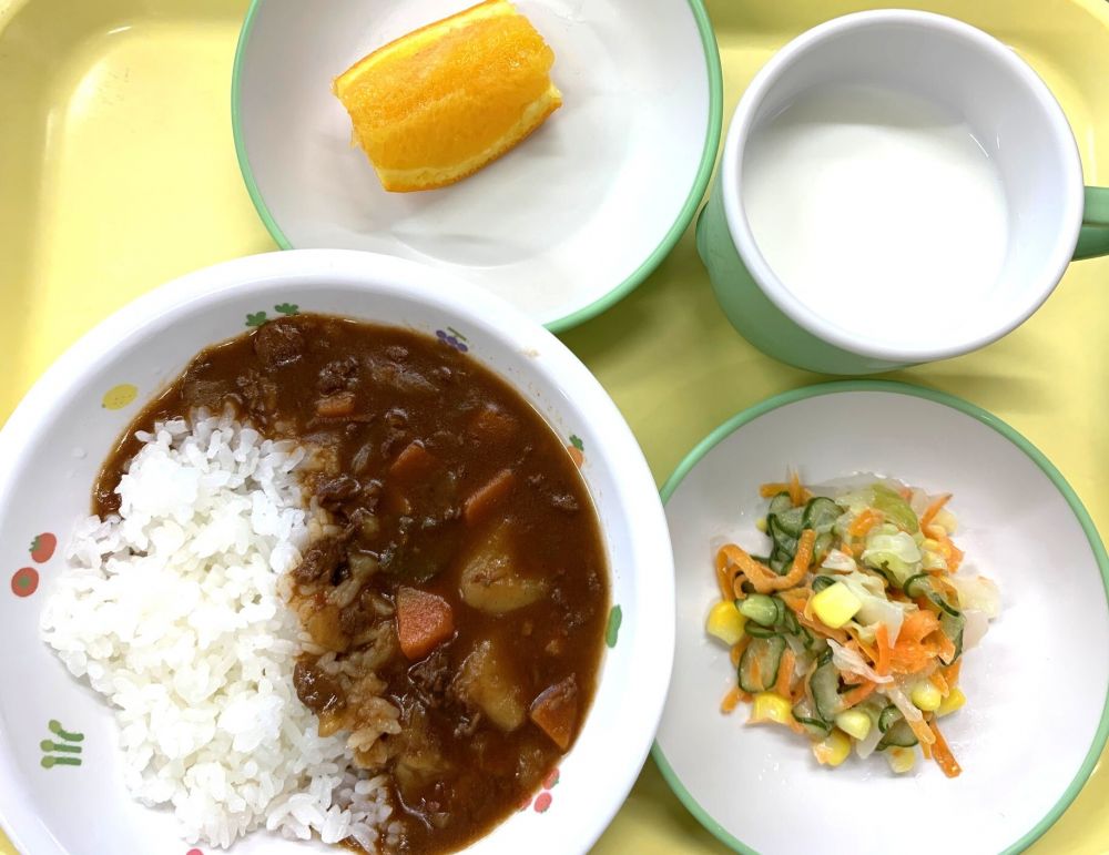 ハヤシライス

コールスローサラダ

オレンジ

牛乳