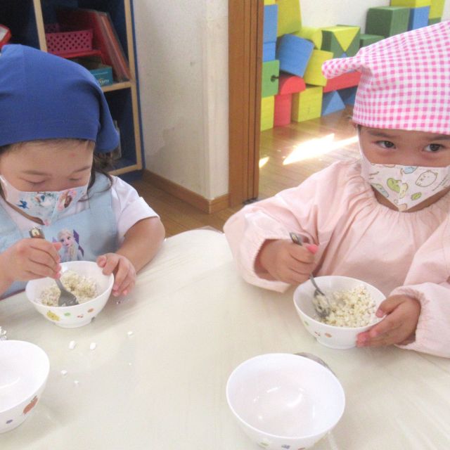 ＊　3歳児クッキン①　（ゆめはうす認定こども園）　＊