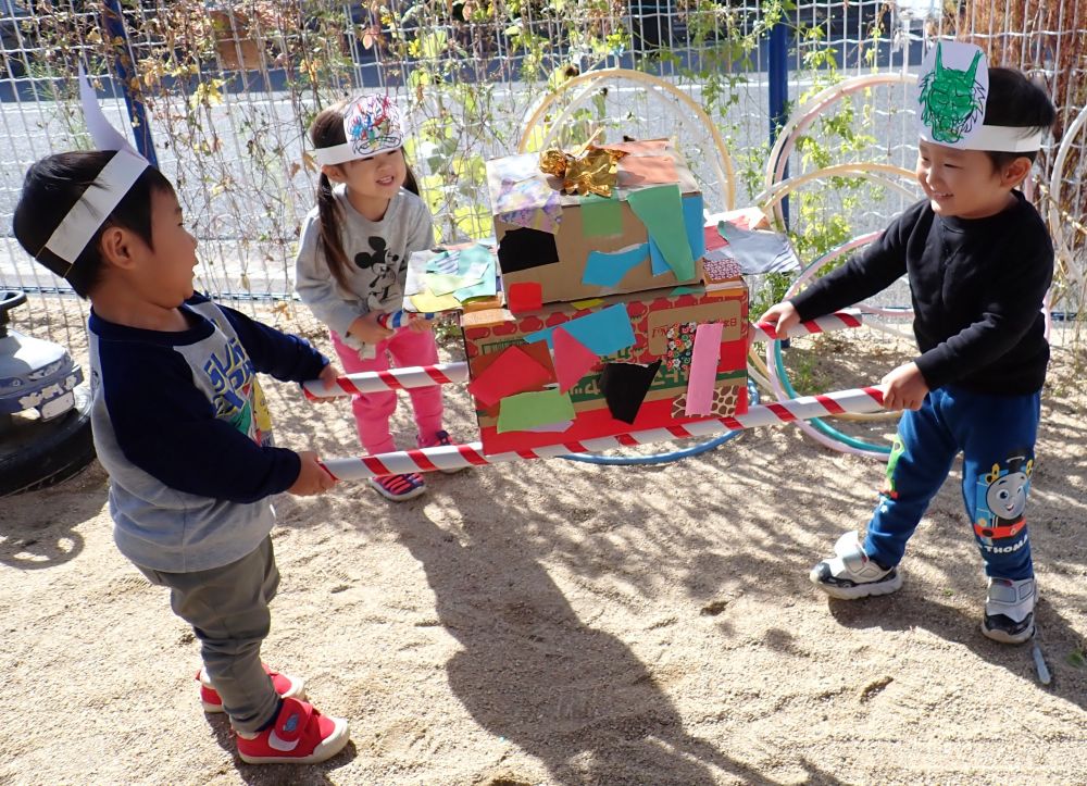 ベッチャーごっこの始まり♪
「わっしょい！わっしょい！！」