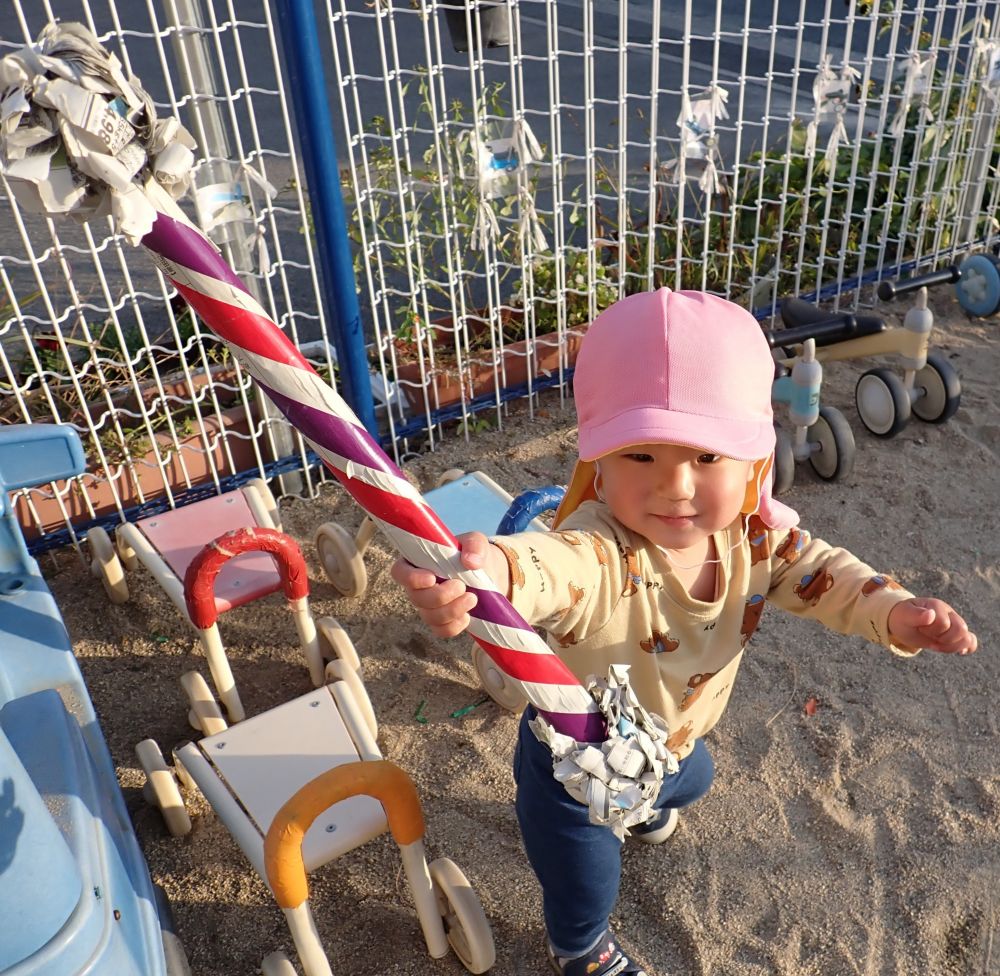 ウサギ組さんも
祝い棒を持って参加😊