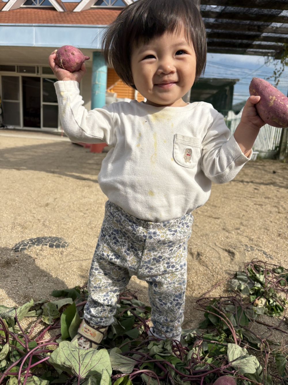 ”見てみて~♪”と、さつまいもを見せてくれたNちゃん♪
とっても嬉しそうでしたよ✨