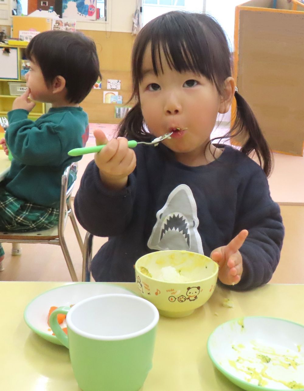 🐤“かぼちゃとブロッコリーのサラダ”も完食です。
