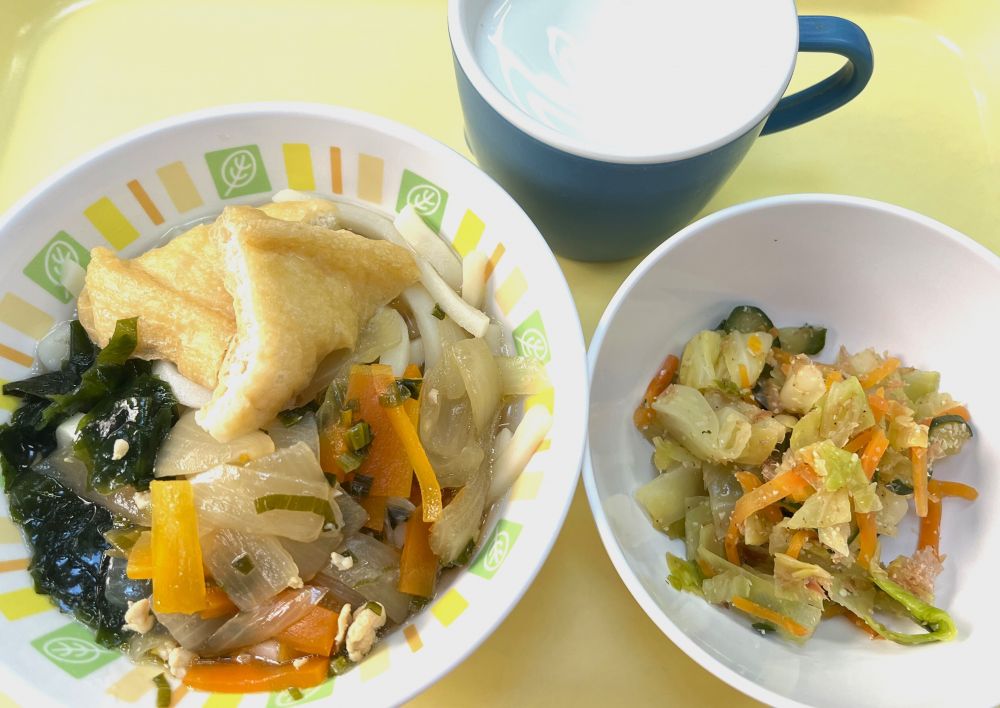 きつねうどん

キャベツのおかか和え

牛乳
