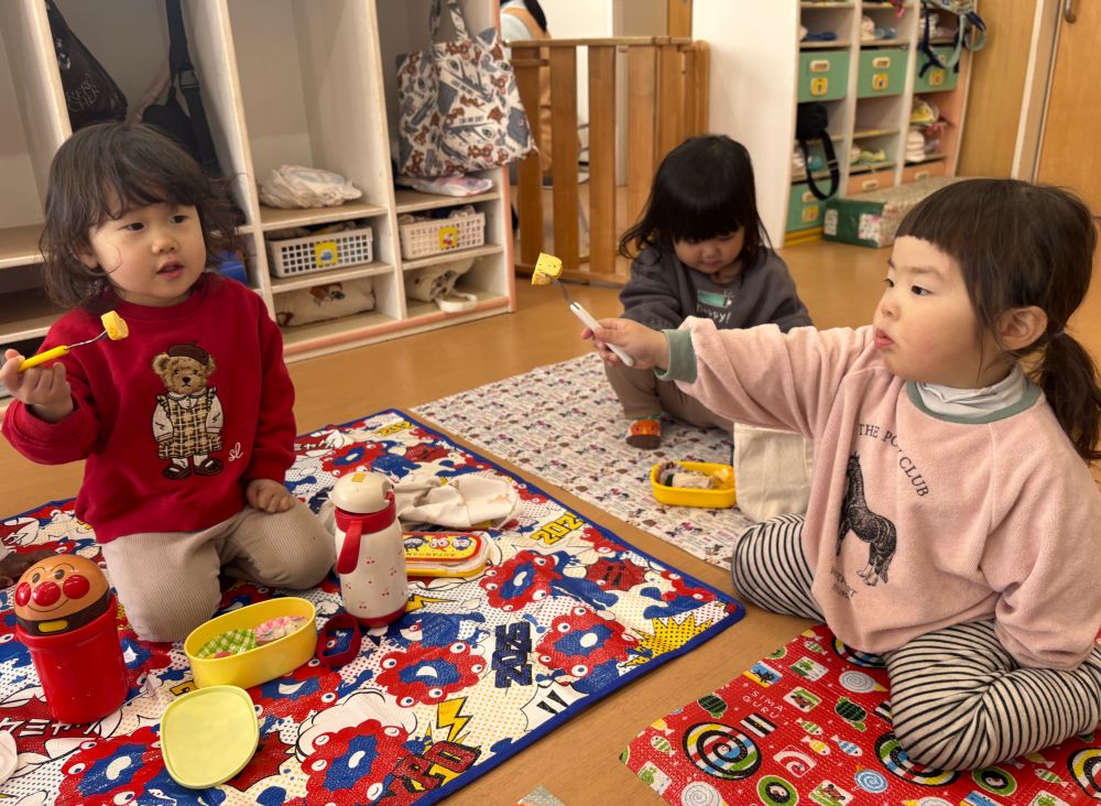保育園で食べたお弁当🍱
「たまごやき、いっしょ💗」