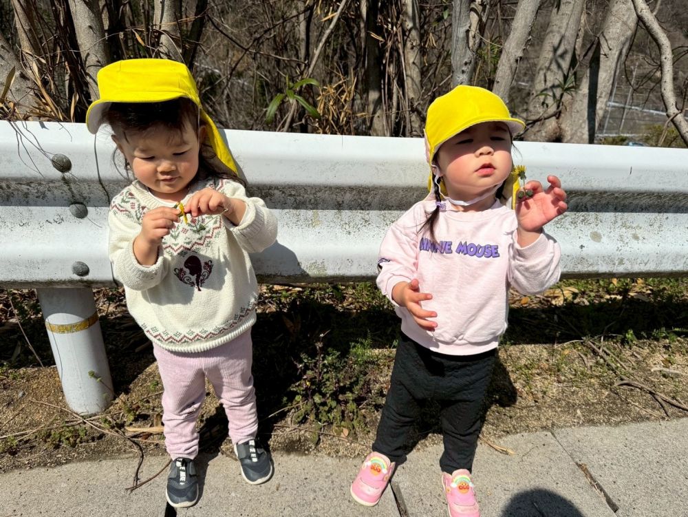 枯れた葉っぱの横で、
春の訪れとともに咲いた
黄色い可愛いたんぽぽもみつけたよ