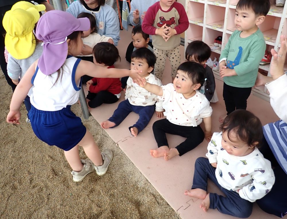 ウサギ組さんに応援してもらったよ🐰