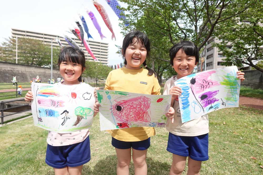 去年もここでこいのぼりを
描いたキリン組！！
成長を感じます♡