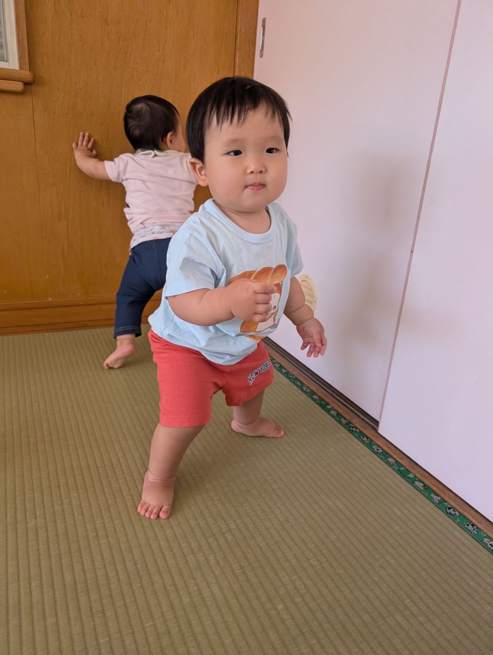 二か月ほどたちウサギ組さんも
色んな事ができるようになったよ😊

最近歩けるようになったDくん。
歩くのが楽しくなり、歩く距離も長くなりました。