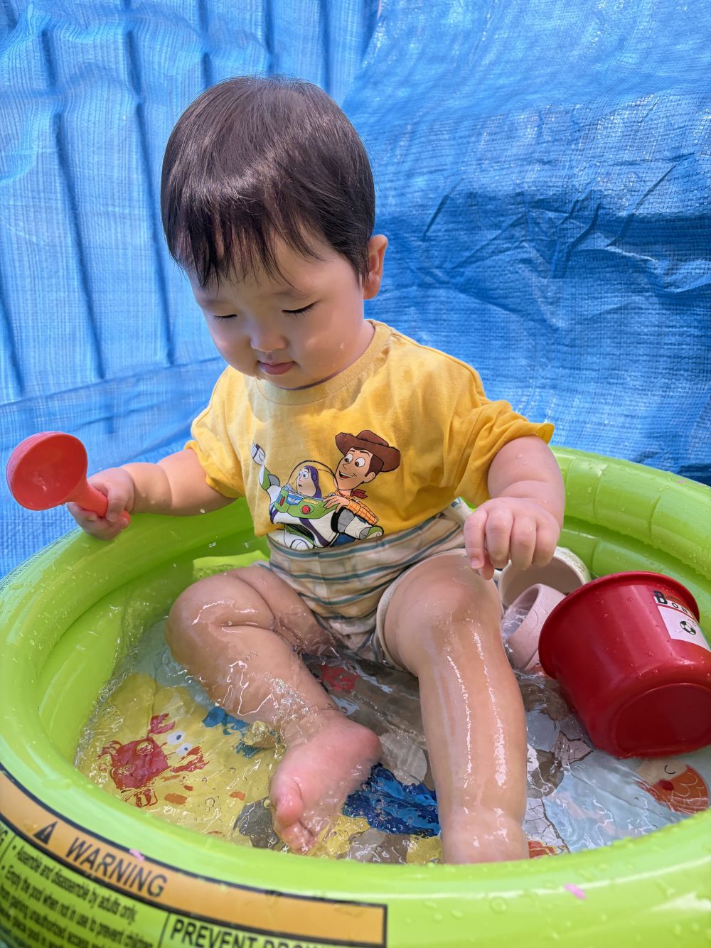 Dくんは足をバタバタ動かして
水しぶき、波・・・
水を感じて楽しんでいます。

またしようね😊
