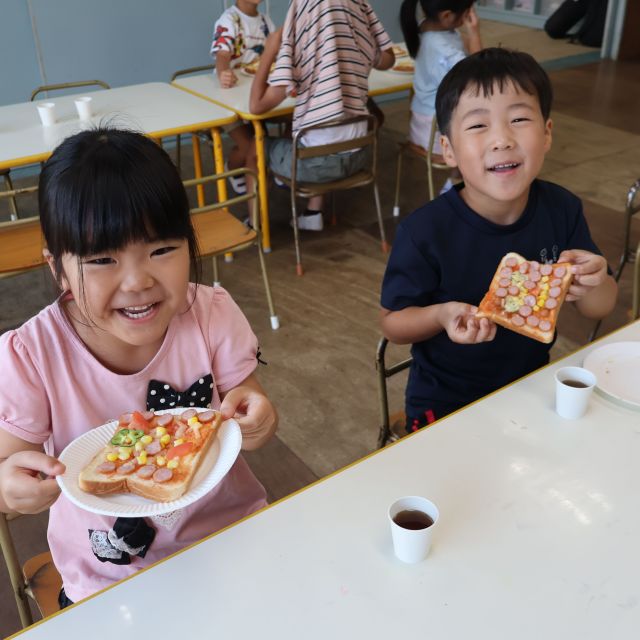 お泊まり保育　【夏野菜ピザ②】　＊５歳児＊