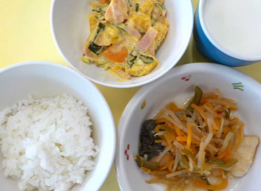 麦ご飯

鮭の南蛮漬け

かぼちゃサラダ

牛乳