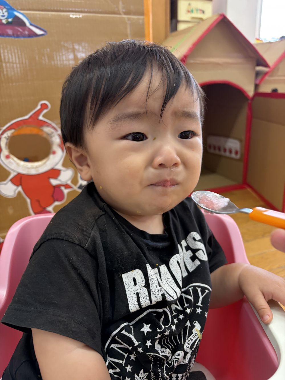 一口食べるとごとに冷たくてびっくりのSくん🫨
パクパク食べて完食です！