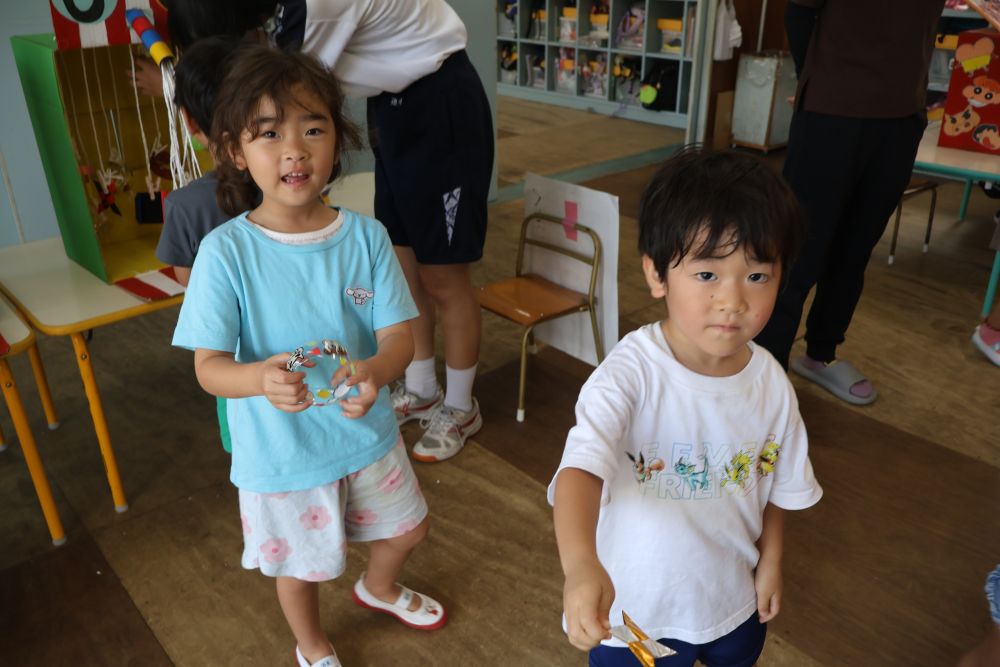 Nくん「すごいしゅりけん当たった！」
Sちゃん「私はしんちゃんだったよ～！」

次々教えてくれるこどもたち✨