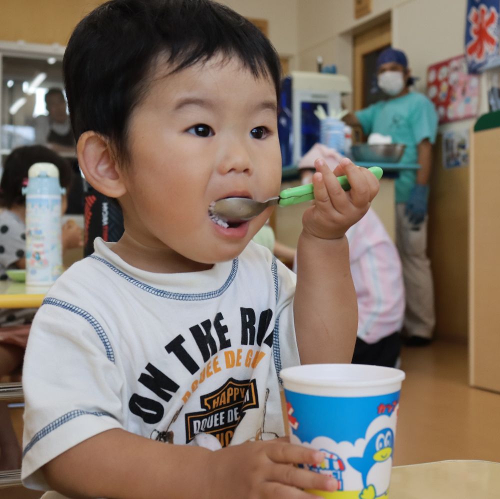 フワフワかき氷🍧美味しいね💛