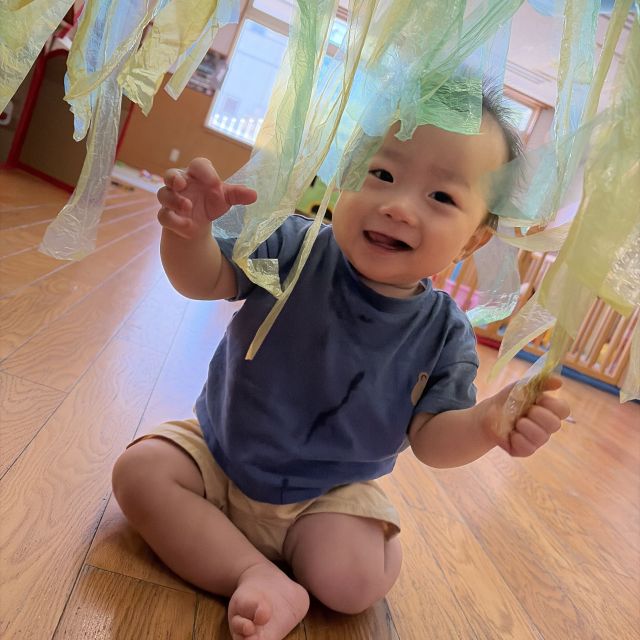 運動会ごっこ②　～０歳児　ウサギ組～