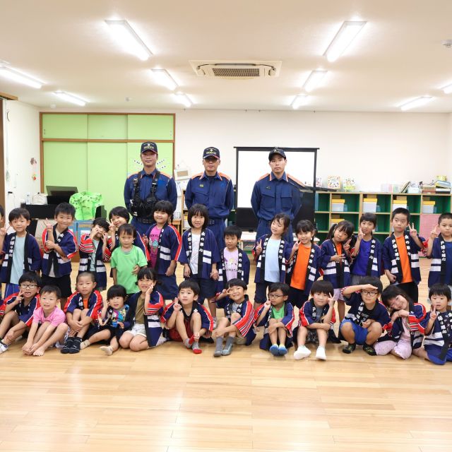 ＊5歳児　防火訓練　夜回り＊